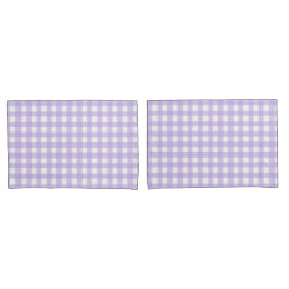 Lila Gingham Kussensloop