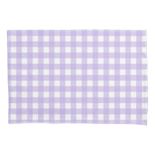 Lila Gingham Kussensloop (Voorkant-Links)