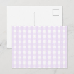 Lila Gingham Naadloos Patroon Handgeschilderde Pla Briefkaart