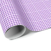 Lila gingham-pakpapier cadeaupapier (Rol Hoek)