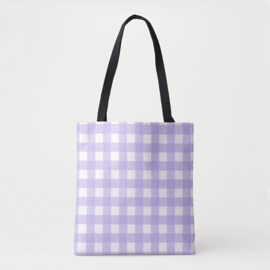 Lila Gingham Tote Bag (Voorkant)