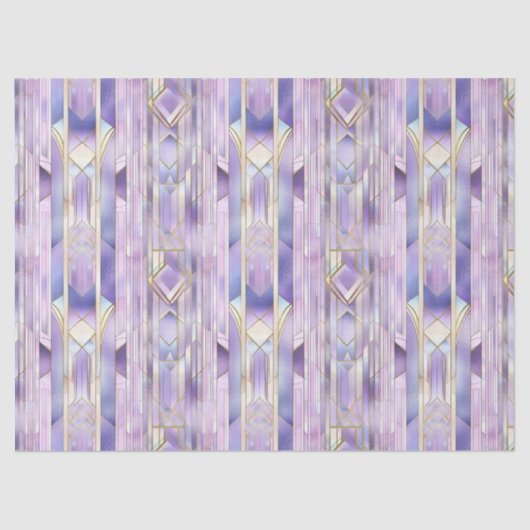 Lila Glas in lood Elegantie Tissuepapier (Voorkant)