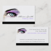 Lila glitter eyeshadow - Makeup Artist Visitekaartje (Voorkant / Achterkant)