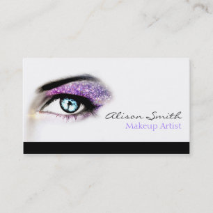 Lila glitter eyeshadow - Makeup Artist Visitekaartje