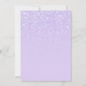 Lila Glitter Glam Sweet 16 Fotouitnodiging Kaart (Achterkant)