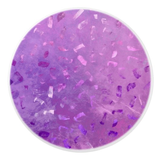 Lila glitter keramische knop (Voorkant)