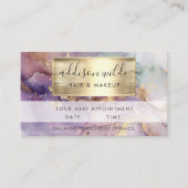 Lila Glitter Waterverf Faux Gold Foil Afsprakenkaartje (Voorkant)