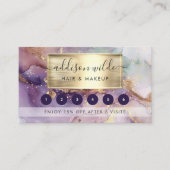 Lila Glitter Waterverf Faux Gold Foil Klantenkaartje (Voorkant)