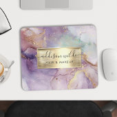 Lila Glitter Waterverf Faux Gold Foil Muismat