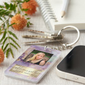 Lila Glitter Waterverf Faux Gold Foil Salon ID Sleutelhanger (Voorkant Rechts)