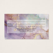 Lila Glitter Waterverf Faux Gold Salon Gift Kaart (Achterkant)