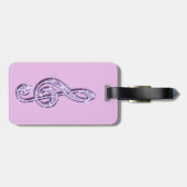 Lila Glitzy Sparkly Muzieknoten Bagagelabel (Achterkant horizontaal)