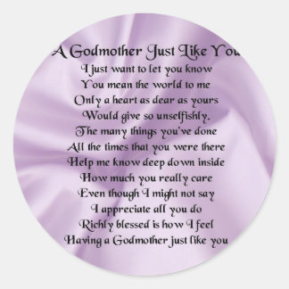 Lila Godmoeder Poem Ronde Sticker
