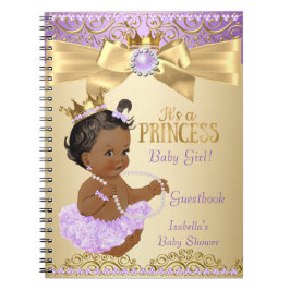 Lila Gold Ballerina Princess Baby shower Ethnic Notitieboek