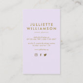 Lila & Gold Balloon Event Planner Social Media Visitekaartje (Achterkant)