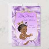 Lila Gold Princess Baby shower Ethnic Girl Kaart (Voorkant)