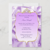 Lila Gold Princess Baby shower Ethnic Girl Kaart (Achterkant)