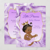 Lila Gold Princess Baby shower Ethnic Girl Kaart (Voorkant / Achterkant)
