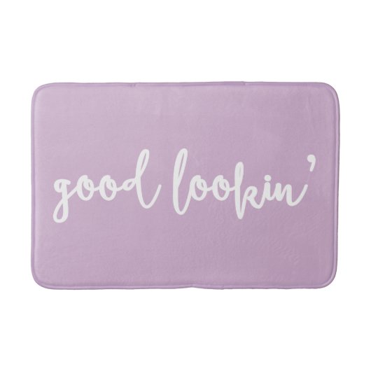Lila Good Lookin' Calligraphy Script Bath Mat (Voorkant)