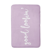 Lila Good Lookin' Calligraphy Script Bath Mat (Voorkant Verticaal)