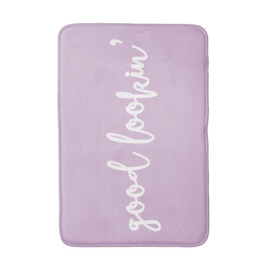 Lila Good Lookin' Calligraphy Script Bath Mat (Voorkant Verticaal)