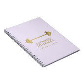 Lila & Goud Gepersonaliseerde Fitness Journal Notitieboek (Rechterzijde)