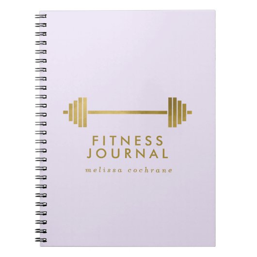 Lila & Goud Gepersonaliseerde Fitness Journal Notitieboek (Voorkant)