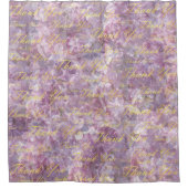 lila, goud, zilver, dankjewel, bloemen, bloemen, b douchegordijn (Voorkant)