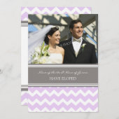 Lila Gray Chevron Aankondiging van de Foto Elopeme (Voorkant / Achterkant)