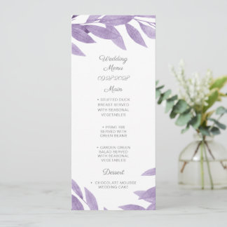 Lila Grieks waterverf Wedding Menu