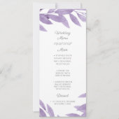 Lila Grieks waterverf Wedding Menu (Voorkant)
