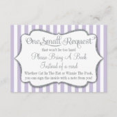 Lila grijs Baby shower brengt een boek Kaart laven (Voorkant)