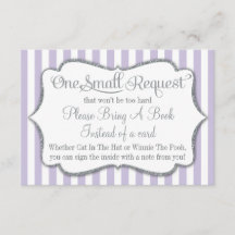 Lila grijs Baby shower brengt een boek Kaart laven