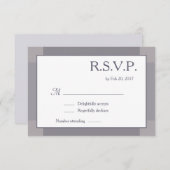 Lila grijs wit blush moderne bruiloft RSVP Kaart (Voorkant / Achterkant)