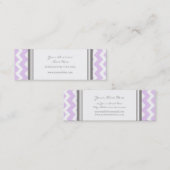 Lila grijze Chevron Retro Visitekaartjes (Voorkant / Achterkant)