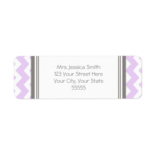 Lila grijze Chevrons aangepaste retour adreslabels Etiket (Voorkant)