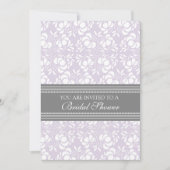 Lila grijze Damask Bridal Shower Invitation Cards Kaart (Voorkant)