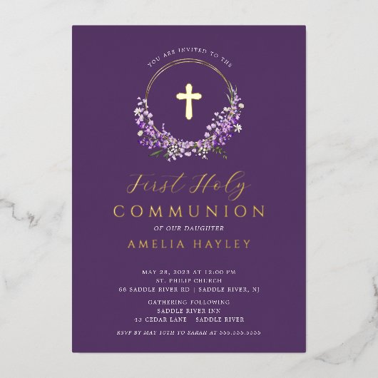 Lila grillen Eerste uitnodiging tot Folie van de g (Voorkant)