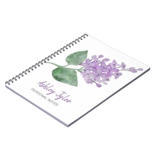 Lila grilly, schattig gepersonaliseerd Notitieboek (Linkerzijde)