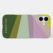 Lila Groen Geometrische kleurenblok Gepersonalisee Case-Mate iPhone Case (Achterkant (horizontaal))