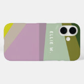 Lila Groen Geometrische kleurenblok Gepersonalisee Case-Mate iPhone Case (Achterkant (horizontaal))