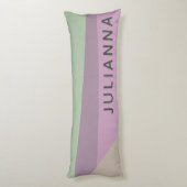 Lila Groen Geometrische kleurenblok Gepersonalisee Lichaamskussen (Achterkant (Verticaal))