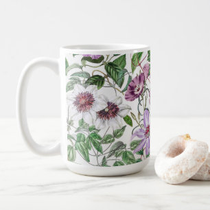 Lila Groen Wit Botanische Bloemen Koffiemok