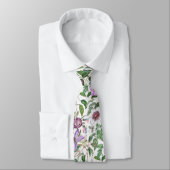 Lila Groen Wit Botanische Bloemen Stropdas (Gebonden)
