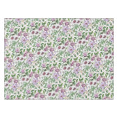 Lila Groen Wit  Botanische Bloemen Tafelkleed (Voorkant (Horizontaal))