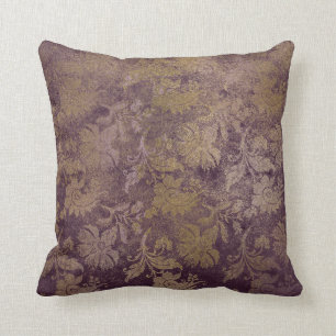 Lila Grunge Gold Wood Glitter Pillow Kussen
