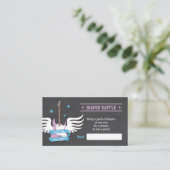 Lila Guitar Rock a Dag Diaper Raffle versie 2 Informatiekaartje (Staand voorkant)