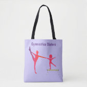 Lila gymnastiek zisters tote bag (Voorkant)