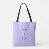 Lila gymnastiek zisters tote bag (Achterkant)