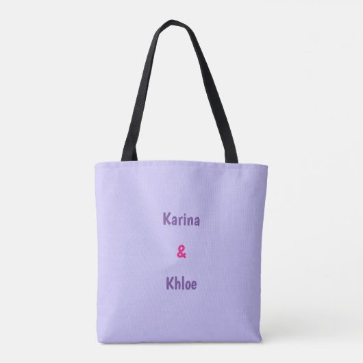 Lila gymnastiek zisters tote bag (Achterkant)